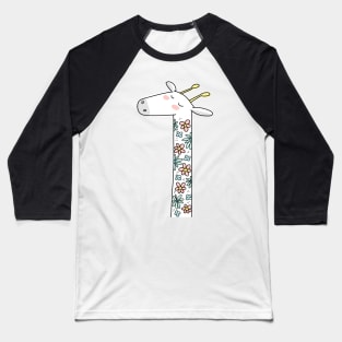 Floral Fashion Giraffe Baseball T-Shirt